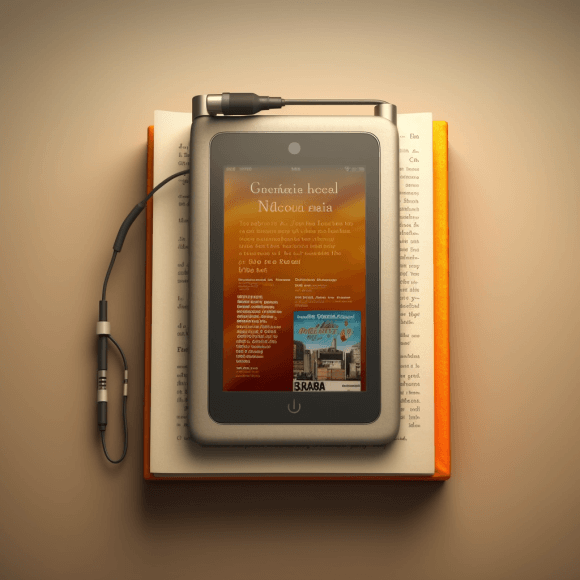 Kindle device on the book
